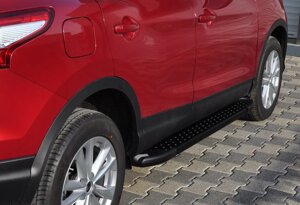 Бічні пороги Allmond Black (2 шт алюміній) Mazda CX-3 2015-