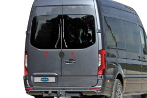Кромка заднього скла (2 шт, нерж) Carmos - Турецька сталь для Mercedes Sprinter W907/W910 2018- рр
