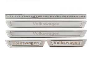 Універсальні накладки на пороги Volkswagen V-1 (4 шт., нерж)
