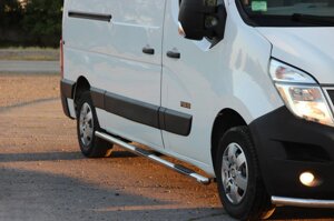 Пороги труби з накладками L1 d60 2 шт. нерж Renault Master 2010-