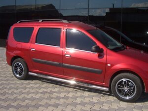 Пороги труби з проступями d60 (2 шт. нерж) Renault Logan MCV 2008-2013