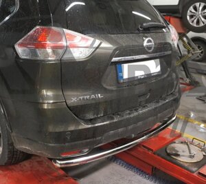 Захист заднього бамперу AK002 нерж Nissan X-trail T32 /Rogue 2014-