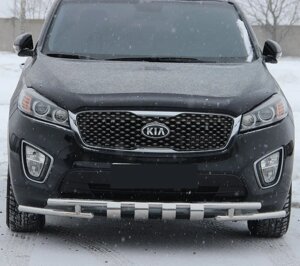 Передній захист бампера на Kia Sorento UM 2015-2020