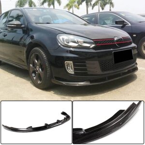Накладка на передній бампер Lip V2 (для GTI HB 2010-2013, Карбон) для Volkswagen Golf 6
