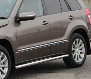 Ороги труби d60 без накладок кінцевик круглий\скош 2 шт нерж Toyota Rav 4 2000-2005