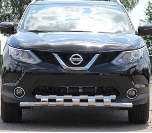 Кенгурятник передній захист ST015 (нерж) Nissan Qashqai 2014-
