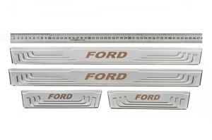 Універсальні накладки на пороги Ford V-2 (4 шт., нерж)