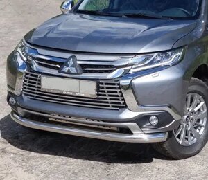 Кенгурятник передній захист одинарний вус на Mitsubishi Pajero Sport 2015-
