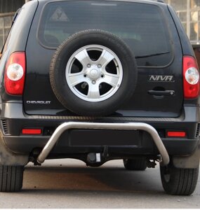 Задній захист бампера нерж Chevrolet Niva 2002-2009CVNV. 02. B1-09.6
