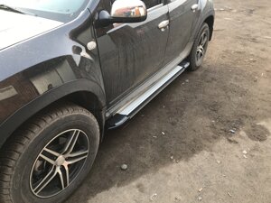 Бічні пороги Rainbow (2 шт., алюміній) Renault Duster 2008-2017