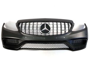 Передній бампер на Mercedes C-Class W205 2014-2018 рік (в стилі C63 AMG)