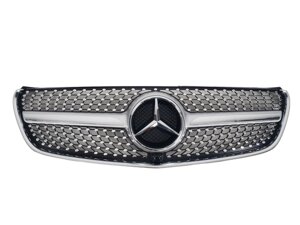 Решітка радіатора на Mercedes V-Class W447 2014-2019 Silver ( Diamond) без камери