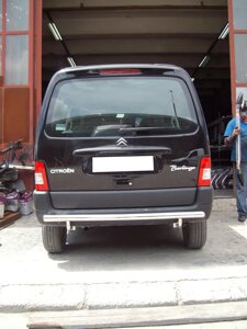 Задній захист бампера ус (нерж) Peugeot Partner 1996-2008
