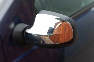 Накладки на дзеркала V2 (верхня частина, 2 шт, нерж) для Nissan Terrano 2014- рр