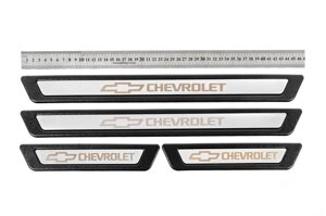 Універсальні накладки на пороги Chevrolet V-3 (4 шт., нерж)