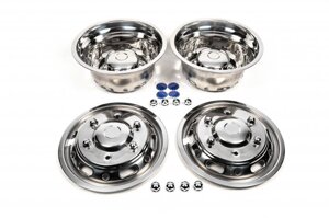 Ковпаки з нержавійки Ексклюзив V1 (2 катковий, 4 шт) для Mercedes Sprinter W907/W910 2018- рр