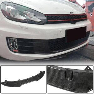 Накладка на передній бампер Lip V4 (для GTI HB 2010-2013, Карбон) для Volkswagen Golf 6