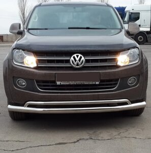 Передній захист бамеру ус нержавіюча сталь турецька на Volkswagen Amarok 2010-