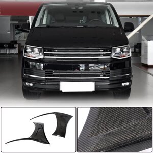 Накладки на передній бампер (для 2015-2019, Карбон) для Volkswagen T6
