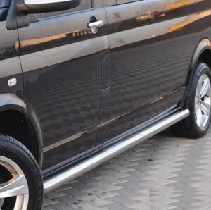 Пороги труби d60 без накладок кінцевик круглий\скош 2 шт нерж Chevrolet Captiva 2006-2011-