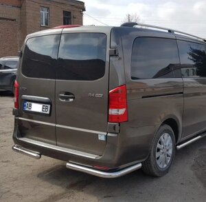 Захист заднього бампера кути AK003 нерж Mercedes Vito/V W447 2014-