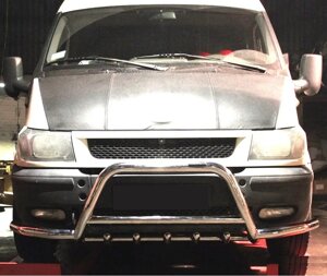 Передній захист кенгурятник із вусами WT003-Plus Ford Transit 2006-2014