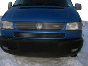 Накладки на решітку в бампер Косою капот (4 шт, нерж) car5767