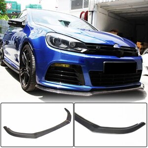 Накладка на передній бампер Lip V1 (для R HB 2010-2013, Карбон) для Volkswagen Golf 6