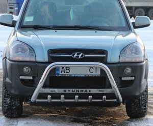 Кенгурятник WT004 (нерж.) Hyundai Tucson JM (2004-2010)