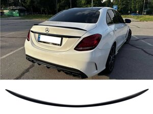 Спойлер-сабля на Mercedes C-Class W205 2014-2020 рік (Чорний глянсовий стиль C63S)