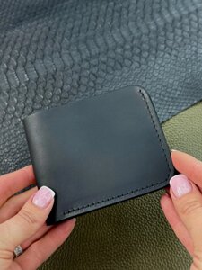 Чоловічий гаманець-біфолд із натуральної шкіри SD008 (чорний)