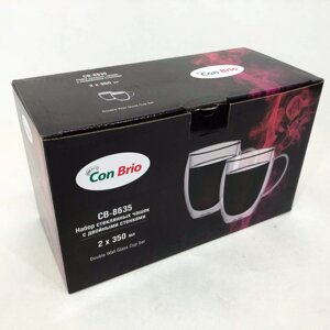 Набір кухлів з подвійним дном Con Brio 350 мл 2 шт Con Brio CB-8635-2, подвійна склянка для кави