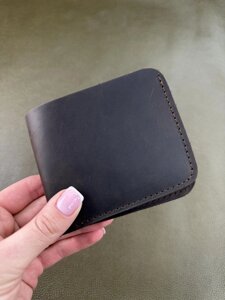 Чоловічий гаманець-біфолд із натуральної шкіри SD007 (темно коричневий)