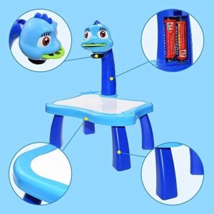 Дитячий стіл проектор для малювання з підсвічуванням Projector Painting. Колір: блакитний