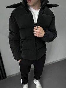 Чоловічий пуховик з оксамитової плащової тканини