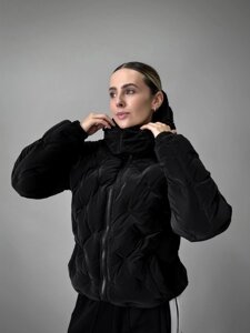 Жіночій пуховик з оксамитової плащівки 7E