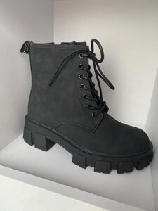 Жіночі черевики демі на масивній підошві утеплені флісом