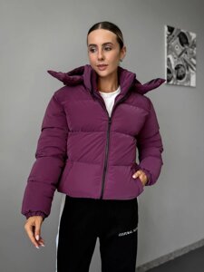 Жіночій пуховик з оксамитової плащівки