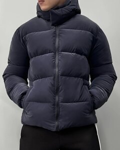 Чоловічий пуховик з оксамитової плащової тканини