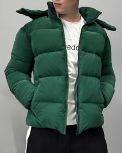 Чоловічий пуховик з оксамитової плащової тканини