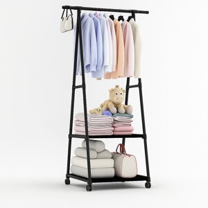 Пересувна підлогова вішалка для одягу THE NEW COAT RACK Чорний