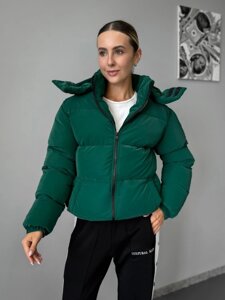 Жіночій пуховик з оксамитової плащівки