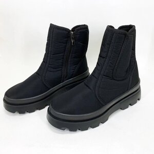 Челсі жіночі 37р 23.5см чорні, Жіночі черевики з нейлону, Жіночі черевики зі штучним хутром