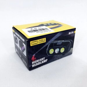 Ліхтар налобний акумуляторний KX-215-LED-2COB, світлодіодний налобний ліхтар для нічних прогулянок