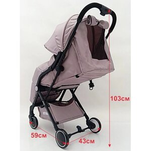 Дитяча прогулянкова легка коляска книжка складана Voyage Smart T3101F. Колір: рожевий