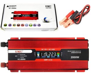 Інвертор перетворювач UKC AC/DC KC-2000D 2000W 12V + lcd / 3739