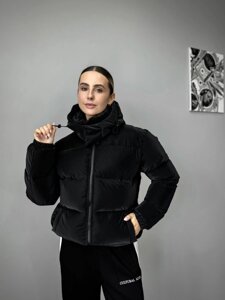 Жіночій пуховик з оксамитової плащівки