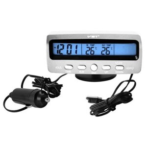 Автомобільний годинник-термометр-вольтметр VST-7045V в прикурювач 12В-24В