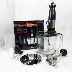 Блендер заглибний багатофункціональний 5-в-1 Domotec MS-5106 800 W, Портативний блендер подрібнювач