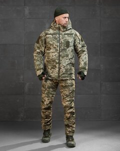 Зимовий тактичний костюм на флісі aggressor піксель ВТ7677